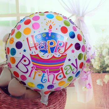 18-инчови красиви разноцветни балони от фолио с бял цвят 