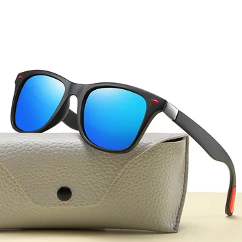 2023 Спортни поляризирани слънчеви очила за мъже и Жени, класически квадратни слънчеви очила за нощно шофиране, мъжка Мода, Vintage слънчеви Очила Черен Цвят