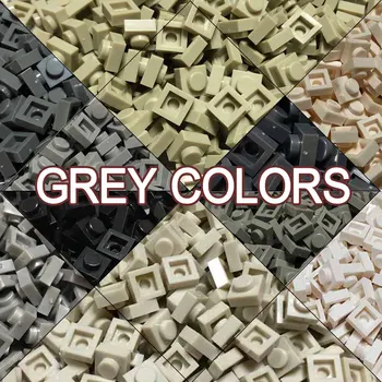 3024 Сив цвят плоча 1x1 пиксел графики QR-код Градивен елемент живопис MOC играчка тухлени играчка детайли 600 бр./лот