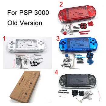 4 бр. за подмяна на игрални конзоли PSP3000 PSP 3000 Shell, пълно тяло, на капака на корпуса, предна панел, калъф с бутони, комплекти и стикер