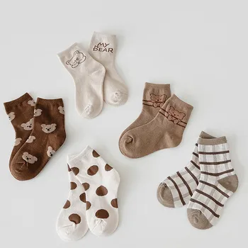 5 двойки/лот, нови детски чорапи, сладки чорапи за новородени с анимационни герои за момичета и момчета, меки памучни чорапи за деца, аксесоари за детски дрехи