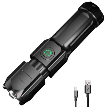 50шт Led фенерче Супер ярък USB Мащабируем фенерче се Захранва от батерия Водоустойчив фенер с увеличение Риболов Лов Наем Осветление