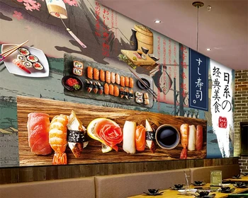 beibehang 3d тапети върху стената, поръчкови в японски стил, суши укие-ъ, на фона на кухня, 3D тапети за стени