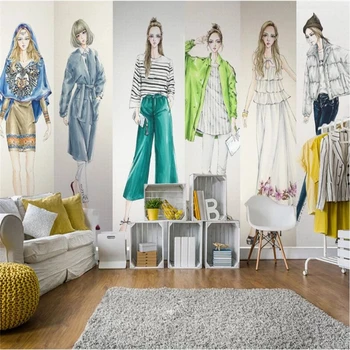 beibehang Потребителски тапети 3d магазин за модни дрехи за момичета, фризьорски салон, фонова снимка, хол, спалня, 3D тапети