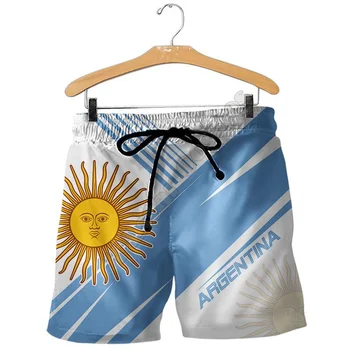 PLstar Cosmos/нови летни модни шорти, Аржентина, мъжки/дамски спортни дрехи с 3D принтом, ежедневни готини шорти 02