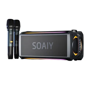 SOAIY 70 W высокомощные Караоке Bluetooth високоговорители Стереофоничен субуфер съраунд звук Портативен звук за домашно кино с микрофон Boombox