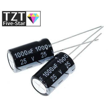 TZT 10 бр. електролитни кондензатори 25 В 1000 1000 UF uf/25 10 * 17 мм