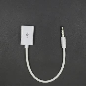Автомобилен MP3 3,5 мм жак AUX Audio, USB 2,0, женски кабел-конвертор, кабел за слушалки, висококачествена PVC за кола