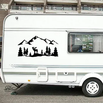 Автомобилни стикери за офроуд с участието на Лосове, Гори, планини, туризъм, vinyl стикер, аксесоари за украса на екстериора на автомобила за suv RV Camper