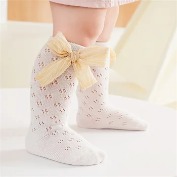 Бебешки Дълги чорапи на принцеса за момиченца, мрежести чорапи като рибарска мрежа, с голям нос за деца, летни сладки чорапогащи до коляното