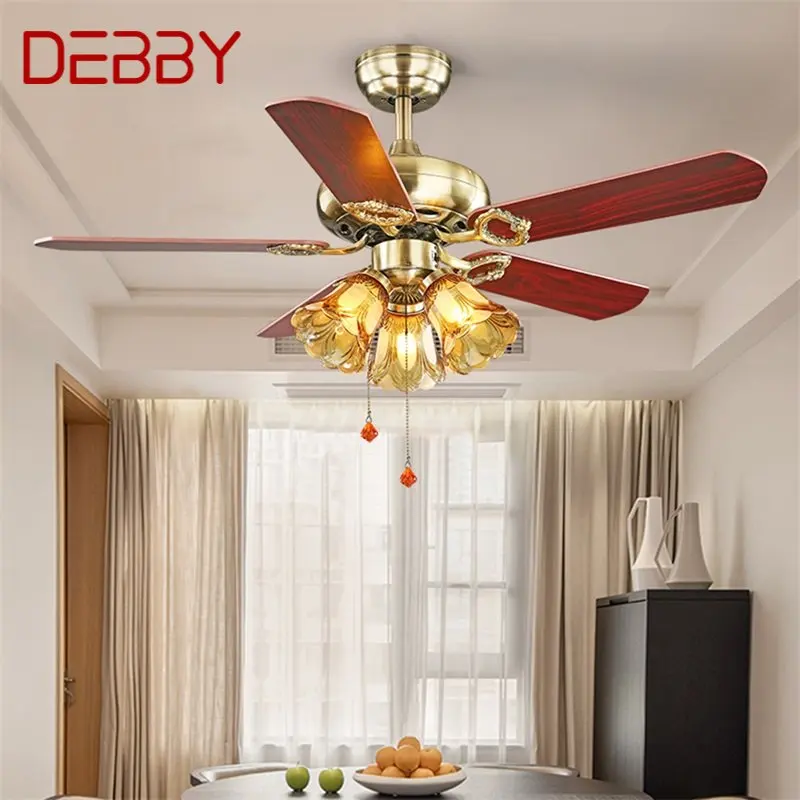 Вентилатор на тавана DEBBY и лампа с дървен нож 220 и 110 В съвременното вентиляторное осветление за дома, трапезария, спалня, ресторанта
