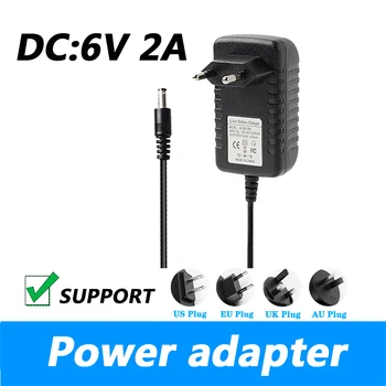 Видео dc 6V 2A Led Адаптер за захранване, за да превключите на Един стол Двигател на вентилатора Универсално зарядно UK Plug AU Plug 5.5 * 2.1 мм