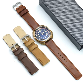 Висок клас кожена каишка за часа и 20 мм и 22 мм, быстросъемная черно/сребро обтегач за Samsung, каишка за часовник Huawei, аксесоари за ремъците