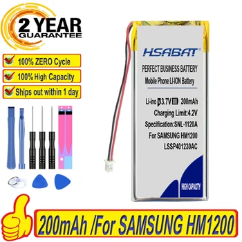 Висок клас марка, 100% Нова Батерия 200 ма LSSP401230AC за SAMSUNG HM1200, Bluetooth-слушалки, Батерии + безплатни инструменти