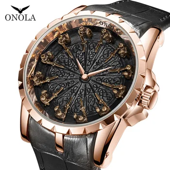 Висок клас марка, кварцови часовници, мъжки луксозни кожени часовник от розово злато, страхотен подарък за мъже, Модни ежедневни водоустойчив Relogio Masculino