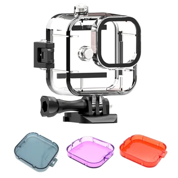 Водоустойчив корпус за гмуркане за мини-камера Hero 11 за гмуркане с затваряне и винт/филтри на обектива