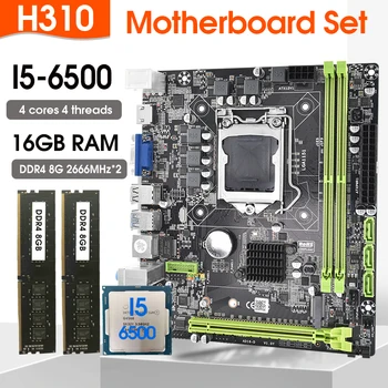 Дънна платка H310B Lga 1151 Kit DDR4 2 ЕЛЕМЕНТА * 8 GB = 16 GB оперативна памет и процесор I5 6500 3.2 Ghz HD Graphics 530 Placa Mae Игри настолен компютър LG