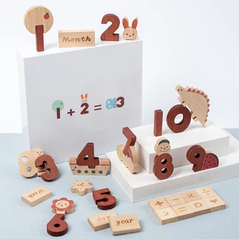 Дървена математическа дъска за умножение Монтесори Детска преброяване играчка Развитие на игра на дъска за умножение на Дървени математически кубчета