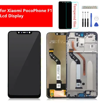 За Xiaomi F1 LCD сензорен дисплей, дигитайзер в събирането на рамка за xiaomi Pocophone F1 резервни части за ремонт на дисплея 6.18