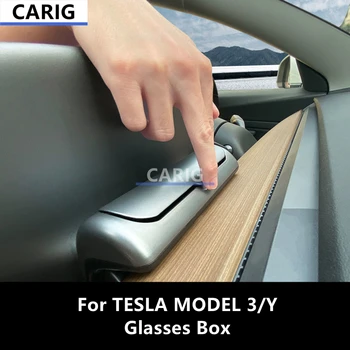 За Автомобил TESLA MODEL 3/Y ABS Кутия За Очила, Кутия За Съхранение на Слънчеви Очила С Аксесоари За Промяна на Интериора Временно Паркиране