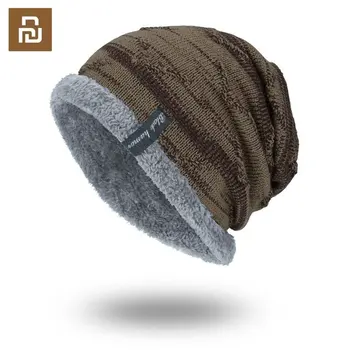 Зимна шапка Youpin плюс кадифе за запазване на топлината, защищающая от студ и вятър, удобна и приятна за кожата вязаная вълнена шапка, велосипедна ски шапчица