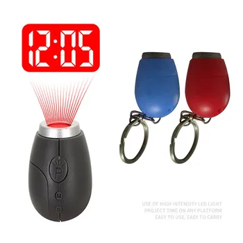 Мини-цифрови прожекционни Часовници Преносими led Стенни вентилатори часовници за проектиране на време, Вълшебна нощна светлина, Електронен Часовник, ключодържател, декор