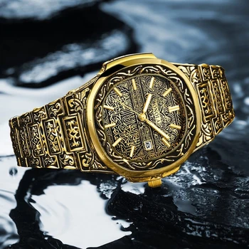 Модерен мъжки кварцов часовник марка ONOLA луксозни ретро златен часовник от неръждаема стомана мъжки златни мъжки часовник reloj hombre