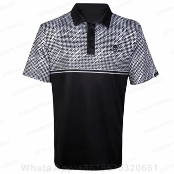 Мъжка лятна риза с къси ръкави за голф с къси ръкави, дишаща ежедневна спортна Риза, Дива Риза, Потник с плодов сладолед, Състезателна облекло F1 Racing 2023