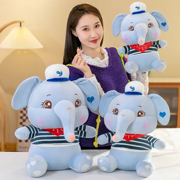 Нови тъмно сини животни-слонове, меки плюшени играчки, подарък за рожден ден за момичета