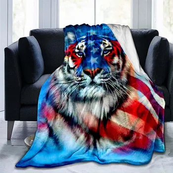 Одеяло с животни, фланелевое одеяло с тигър, супер меки флисовые наметала, топло одеяло на дивана в спалнята, разтегателен