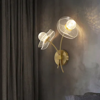 Скандинавски crystal led монтиран на стената лампа, Луксозни Стенни осветителни тела на стълбища, Украса Прикроватной нощни шкафчета, Фон за спални, стенни, за да премине, Осветление в помещенията