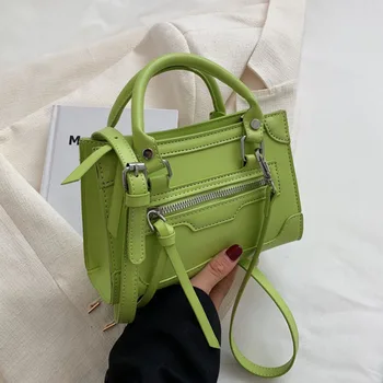 Чанта през рамо с цип за жени, модни брандираната квадратна чанта през рамо, дизайнерски дамски чанти-месинджър